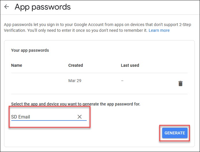 App Specific Passwords