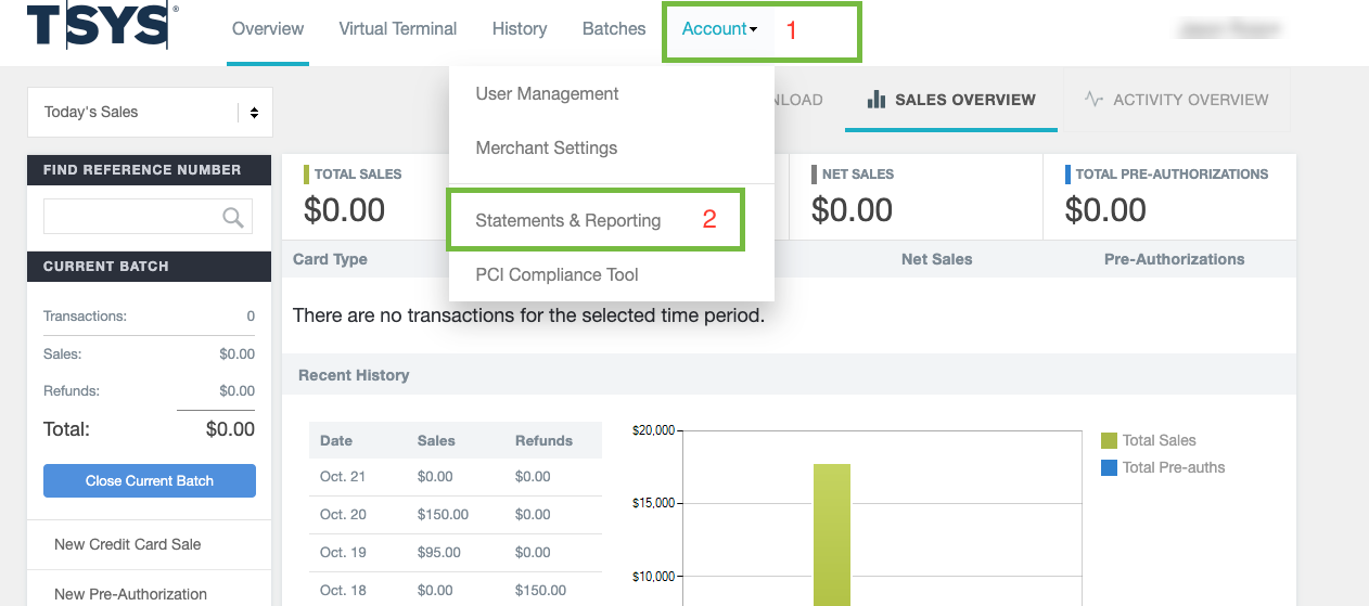 Obtain TSYS Statement 01